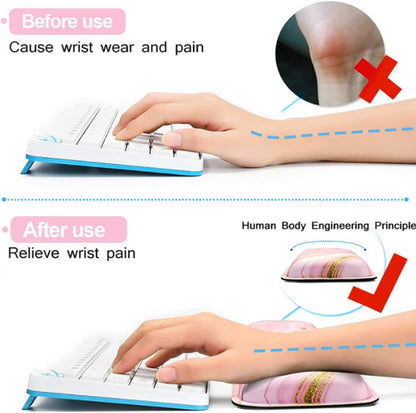 Keyboard Wrist Rest Mouse Pad Wrist Support for Computer Desktop/Laptop/Notebook Memory Foam Keyboard Pad Ergonomic Hand Rest Wrist Cushion for Home Office Gaming - Pink Fluid